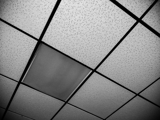 Drop down ceiling in a old classroom