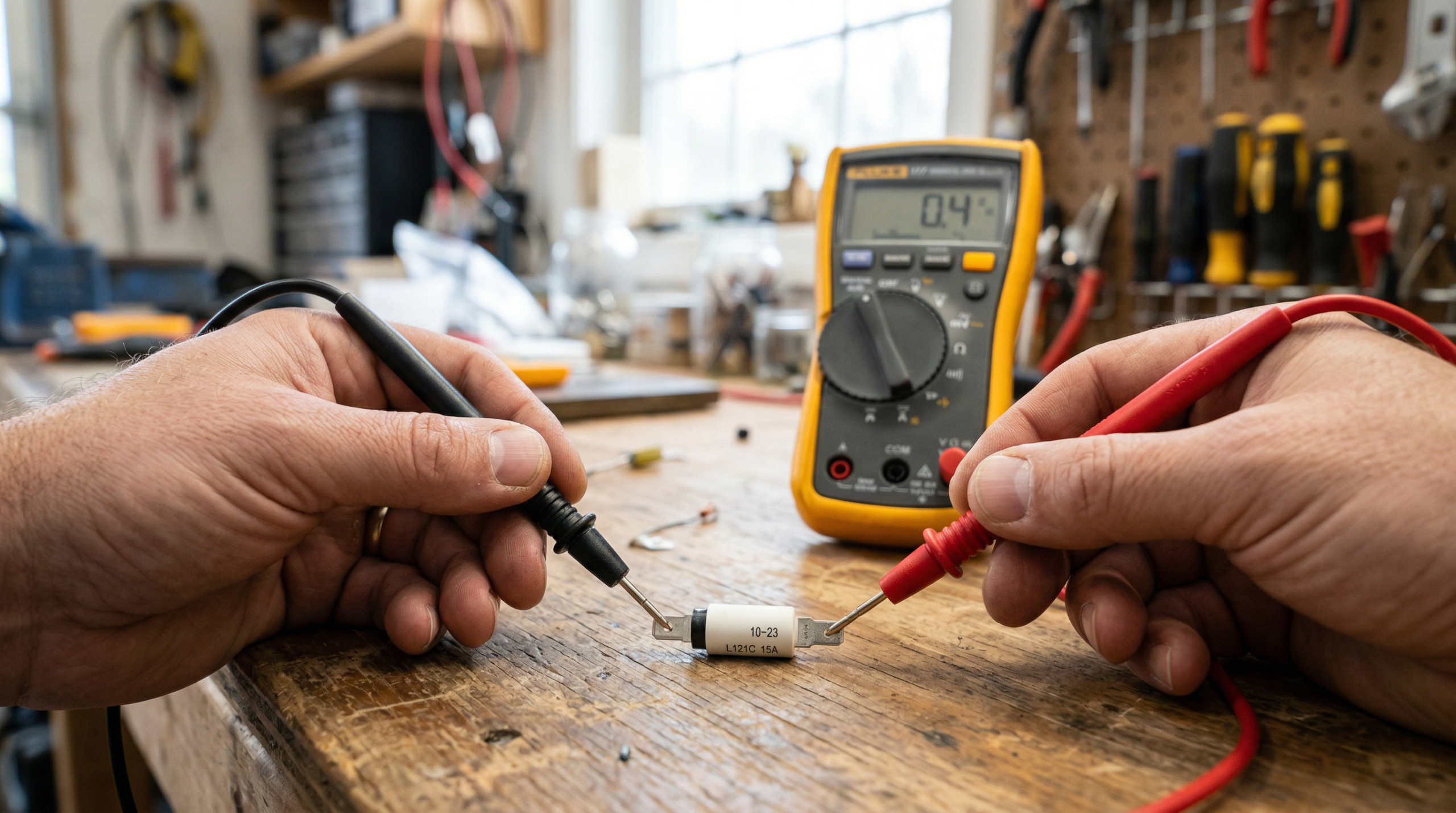 testing dryer thermal fuse with multimeter for continuity