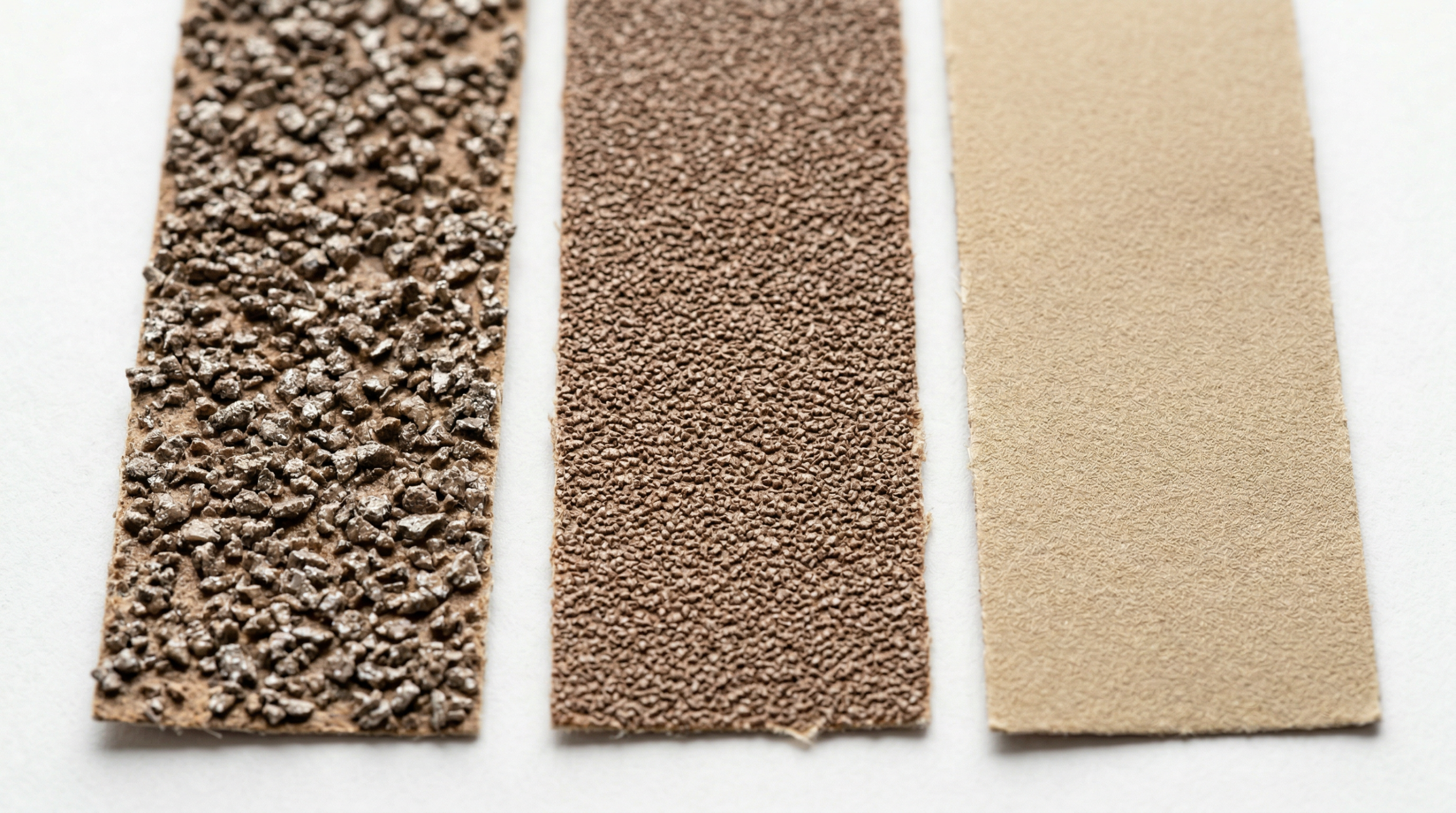 Sandpaper grit chart detail showing grain texture comparison at 60, 120, and 320 grit